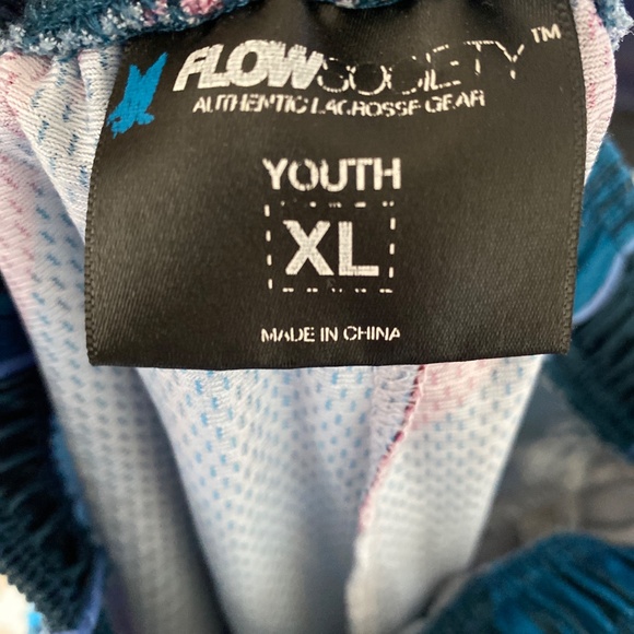 Flow Society Boys Lacrosse Shorts teal Maroon lax youth xl - Picture 5 of 7